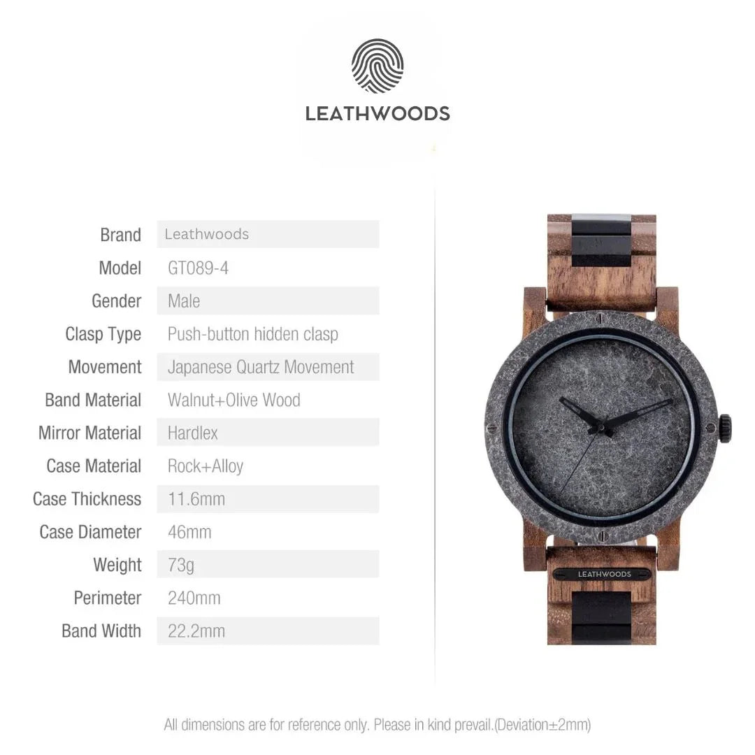 Rock - Wooden Watch - LEATHWOODS