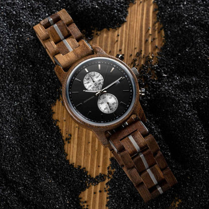 Walnut Chronograph - Wooden Watch